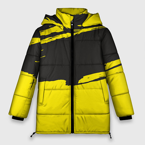 Женская зимняя куртка Чёрно-жёлтый / 3D-Светло-серый – фото 1