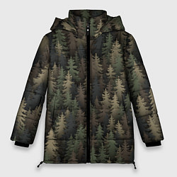 Куртка зимняя женская Лесной камуфляж, цвет: 3D-красный