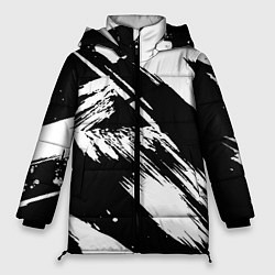 Куртка зимняя женская Чёрно-белый, цвет: 3D-черный