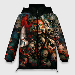 Куртка зимняя женская Warhammer 40k: Skulls, цвет: 3D-черный