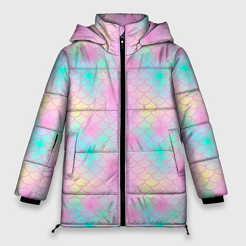 Женская зимняя куртка Розовая чешуя / 3D-Черный – фото 1