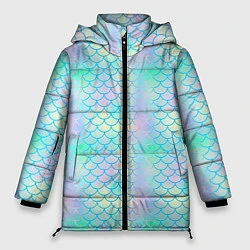 Куртка зимняя женская Голубая чешуя, цвет: 3D-черный