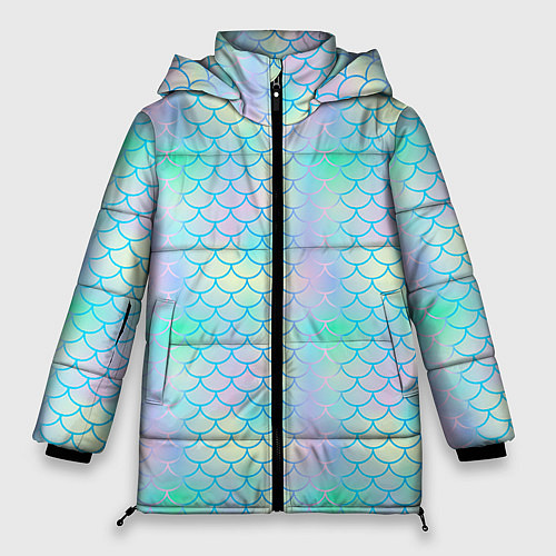 Женская зимняя куртка Голубая чешуя / 3D-Черный – фото 1