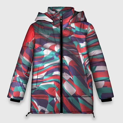 Женская зимняя куртка Трехмерная абстракция / 3D-Черный – фото 1