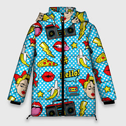 Куртка зимняя женская Девочка из комикса, цвет: 3D-светло-серый