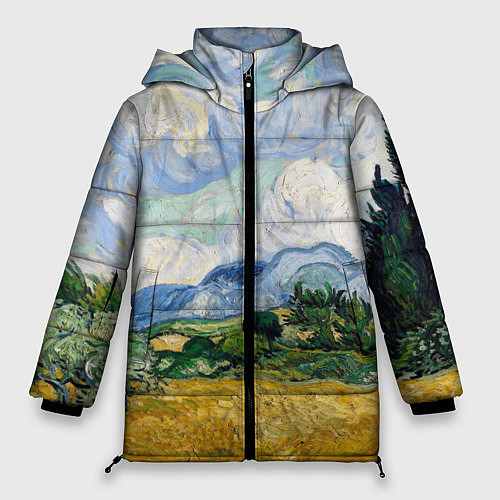 Женская зимняя куртка Ван Гог Картина / 3D-Черный – фото 1