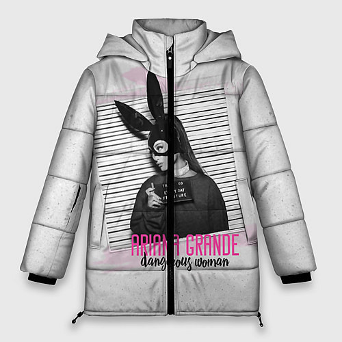 Женская зимняя куртка Ariana Grande: Dangerous woman / 3D-Черный – фото 1
