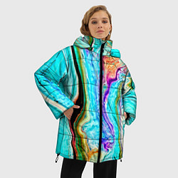 Куртка зимняя женская Цветные разводы, цвет: 3D-черный — фото 2