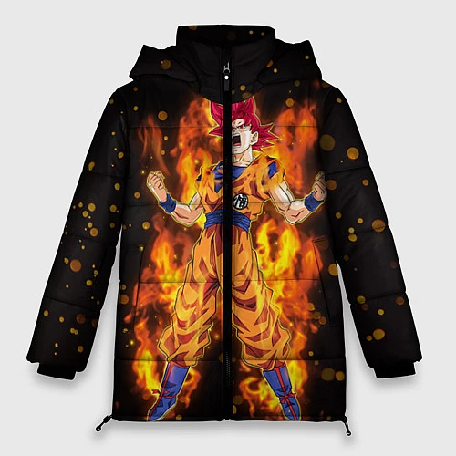 Женская зимняя куртка Fire Goku / 3D-Красный – фото 1