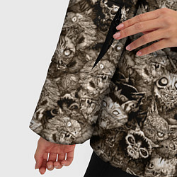 Куртка зимняя женская Зомби котики, цвет: 3D-черный — фото 2
