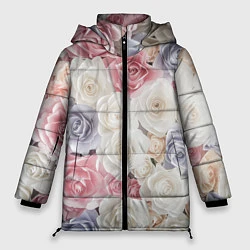 Женская зимняя куртка Букет из роз