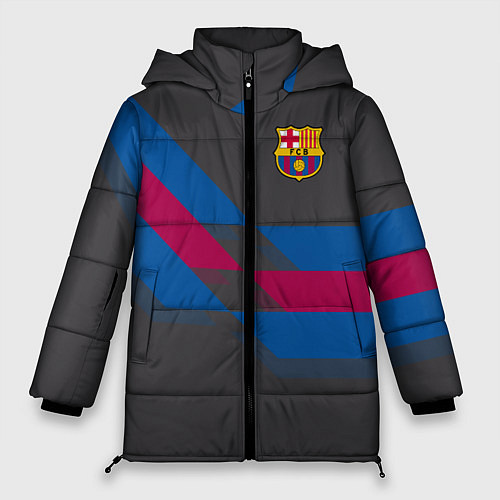 Женская зимняя куртка Barcelona FC: Dark style / 3D-Черный – фото 1