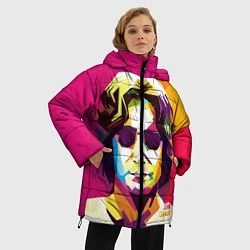 Куртка зимняя женская Джон Леннон: фан-арт, цвет: 3D-черный — фото 2