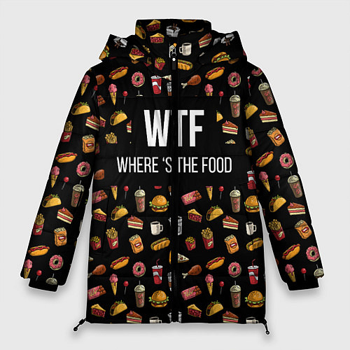 Женская зимняя куртка WTF Food / 3D-Черный – фото 1