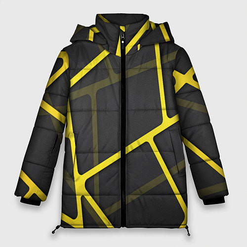 Женская зимняя куртка Желтая сетка / 3D-Черный – фото 1