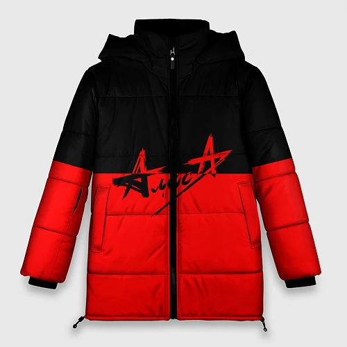 Женская зимняя куртка АлисА: Черный & Красный / 3D-Черный – фото 1