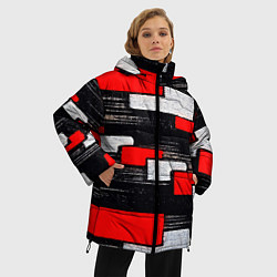 Куртка зимняя женская Необычная текстура, цвет: 3D-черный — фото 2