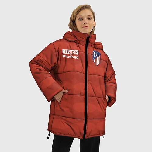 Женская зимняя куртка Atletico Madrid: Red Ellipse / 3D-Светло-серый – фото 3