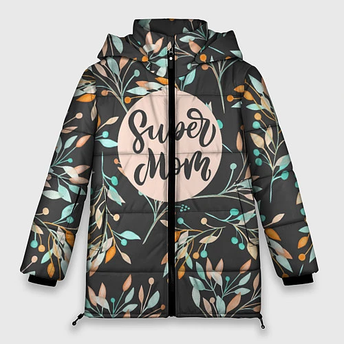 Женская зимняя куртка Super mom / 3D-Черный – фото 1
