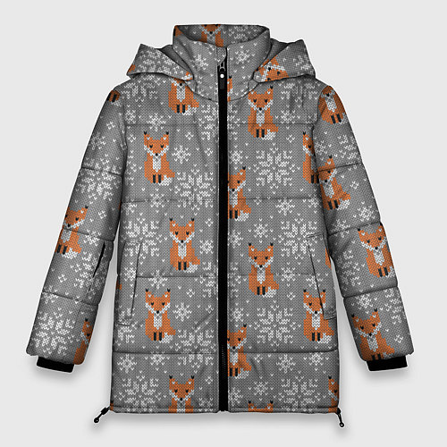 Женская зимняя куртка Зимние лисицы / 3D-Черный – фото 1