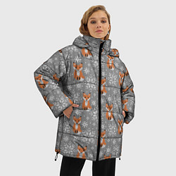 Куртка зимняя женская Зимние лисицы, цвет: 3D-светло-серый — фото 2