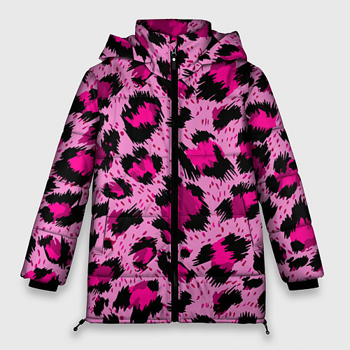 Женская зимняя куртка Розовый леопард / 3D-Черный – фото 1