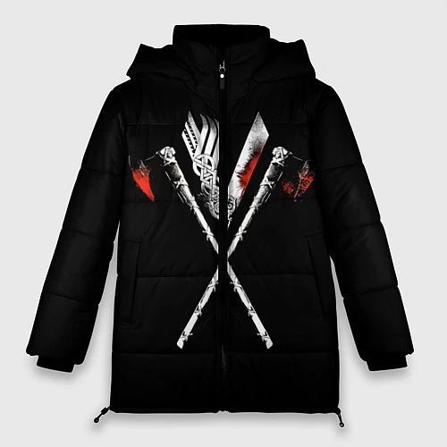 Женская зимняя куртка Викинги / 3D-Черный – фото 1