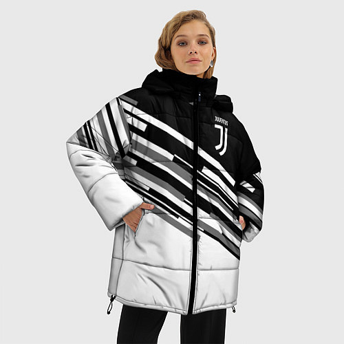 Женская зимняя куртка FC Juventus: B&W Line / 3D-Светло-серый – фото 3