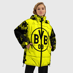 Куртка зимняя женская FC Borussia Dortmund: Yellow & Black, цвет: 3D-красный — фото 2