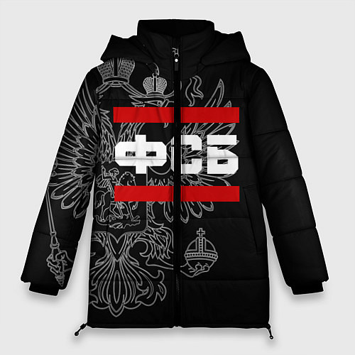 Женская зимняя куртка ФСБ: герб РФ / 3D-Черный – фото 1