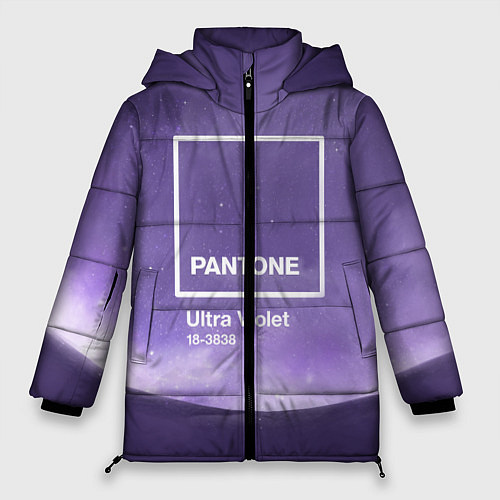 Женская зимняя куртка Pantone: Ultra Violet Space / 3D-Черный – фото 1