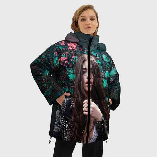 Женская зимняя куртка Dua Lipa: Floral / 3D-Светло-серый – фото 3