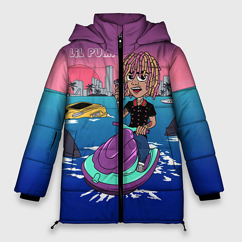 Женская зимняя куртка Lil Pump on the water / 3D-Черный – фото 1