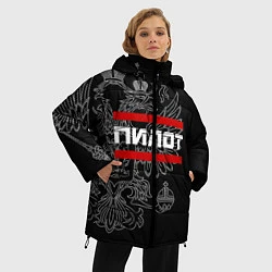 Куртка зимняя женская Пилот: герб РФ, цвет: 3D-красный — фото 2