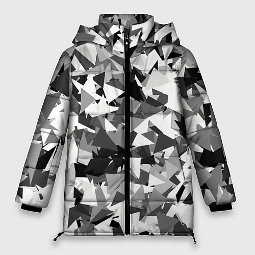 Женская зимняя куртка Городской серый камуфляж / 3D-Черный – фото 1