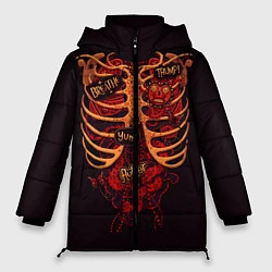 Куртка зимняя женская Человеческий скелет, цвет: 3D-черный