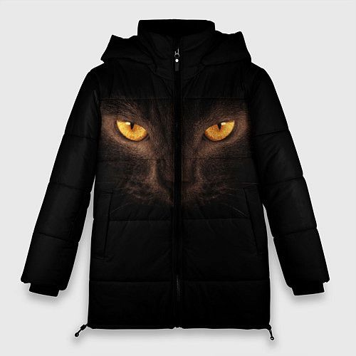 Женская зимняя куртка Кошачий взгляд / 3D-Черный – фото 1