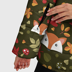 Куртка зимняя женская Осенние лисички, цвет: 3D-черный — фото 2