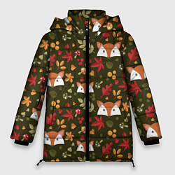 Куртка зимняя женская Осенние лисички, цвет: 3D-красный