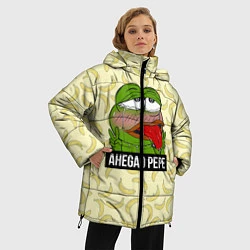 Куртка зимняя женская Ahegao Pepe, цвет: 3D-черный — фото 2