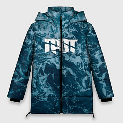 Куртка зимняя женская Грот: Синий мрамор, цвет: 3D-черный