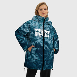 Куртка зимняя женская Грот: Синий мрамор, цвет: 3D-черный — фото 2