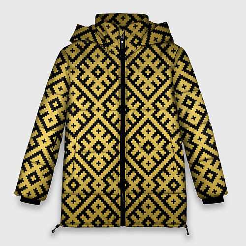 Женская зимняя куртка Обережная вышивка / 3D-Черный – фото 1