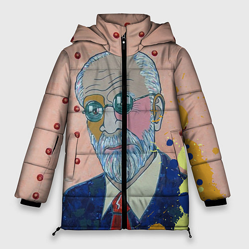 Женская зимняя куртка Зигмунд Фрейд / 3D-Черный – фото 1