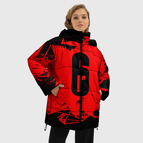 Женская зимняя куртка R6S: Red Outbreak / 3D-Светло-серый – фото 3
