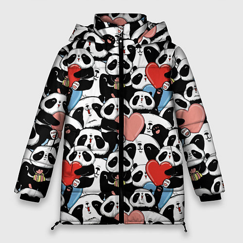 Женская зимняя куртка Funny Pandas / 3D-Черный – фото 1