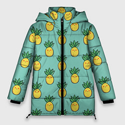 Куртка зимняя женская Веселые ананасы, цвет: 3D-светло-серый