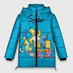 Куртка зимняя женская Семейка Симпсонов, цвет: 3D-черный