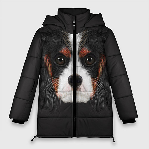 Женская зимняя куртка Cavalier King Charles / 3D-Черный – фото 1