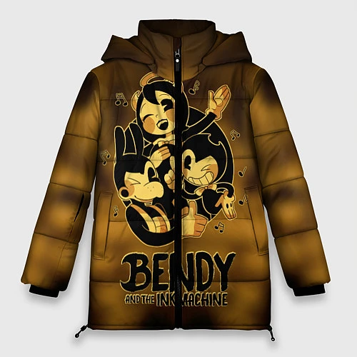 Женская зимняя куртка Bendy and the ink machine / 3D-Красный – фото 1